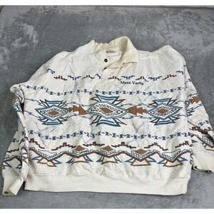 Vintage 90s Art Unlimited Tribal All Over Print Sweatshirt Men's Size XL White